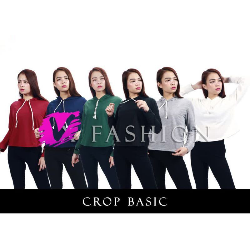 ATASAN WANITA SWEATER HOODIE CEWEK CROP / SWEATER WANITA GLOW CROP POLOS HOODIE TALI SERUT / OUTER
