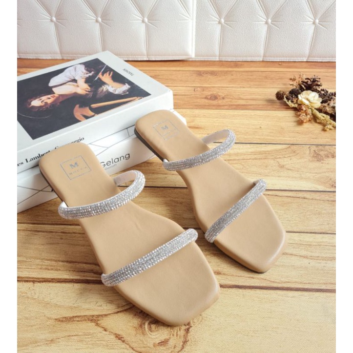 ABBUSHOES RN 09 sendal flat tali ban 2 import 1cm