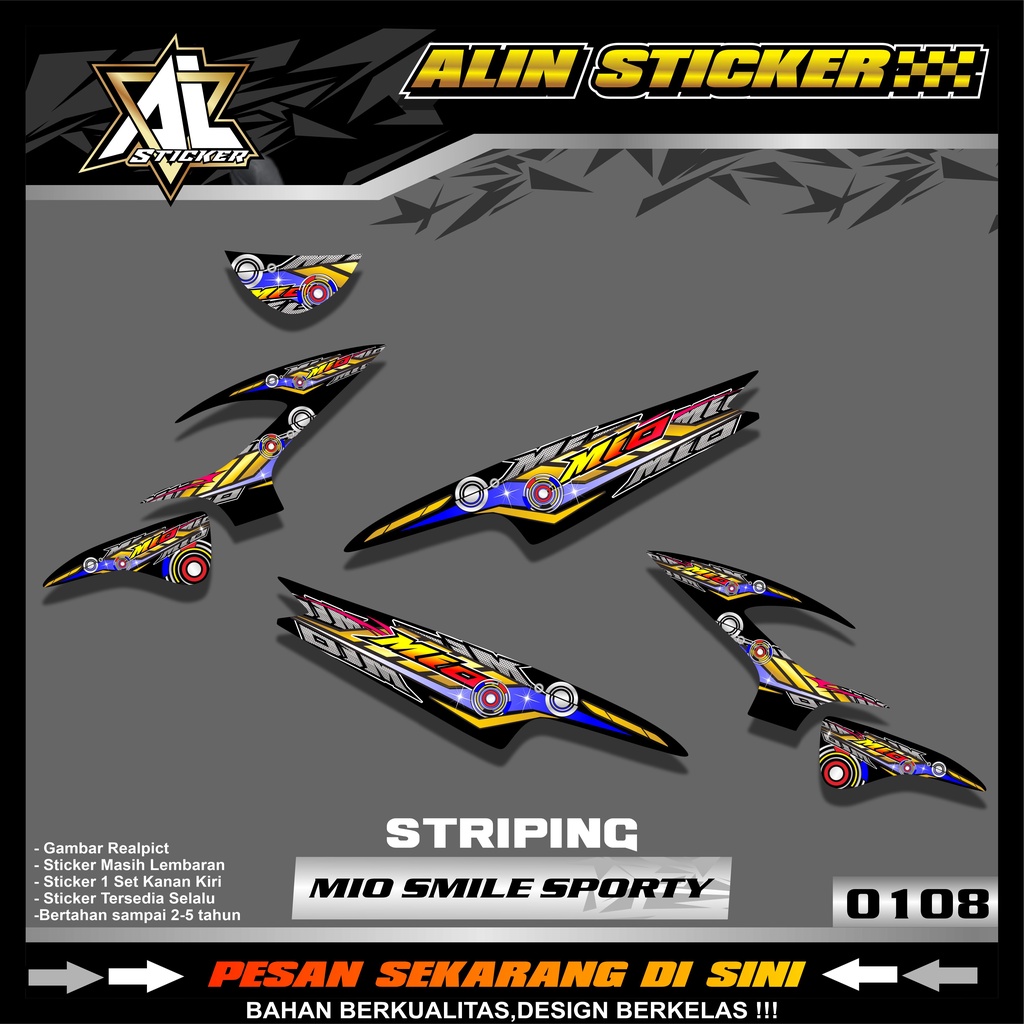 0108 STICKER STRIPING  MIO SPORTY VARIASI SEMU FULL