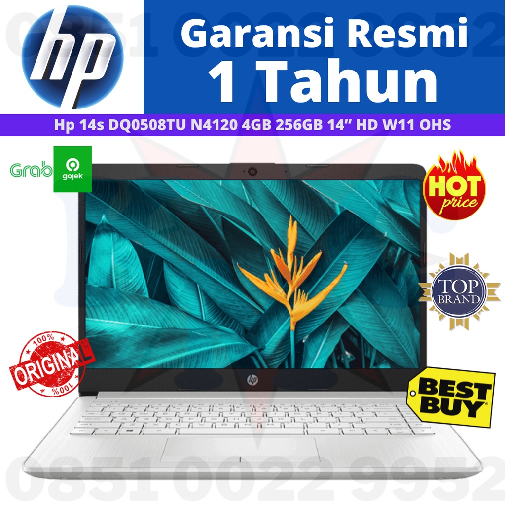 HP 14s DQ0508TU Intel Celeron N4120 4GB 256 NVMe 14 HD W11+OHS