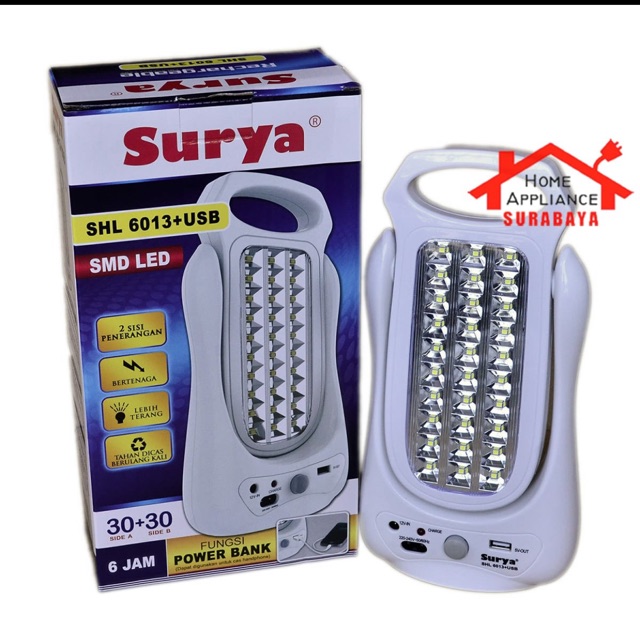 Lampu Emergency Surya USB Charger Darurat 60 SMD LED SHL 6013 SHL6013 SHL-6013