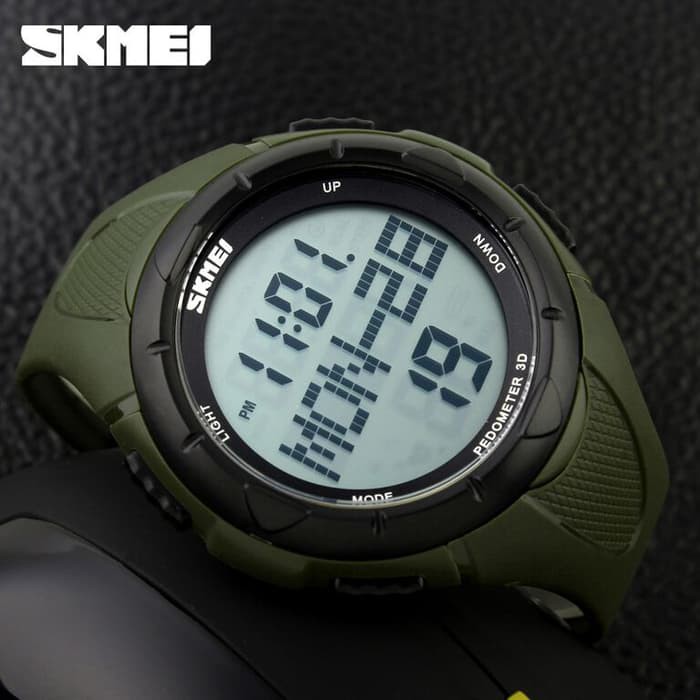 SKMEI Pedometer Sport Jam tangan 1122 Original WR 50M - Army Green