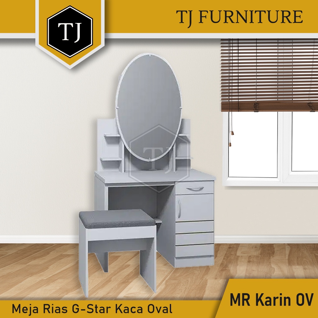 olympic g star mr karin lily ov meja rias kaca oval / dressing table