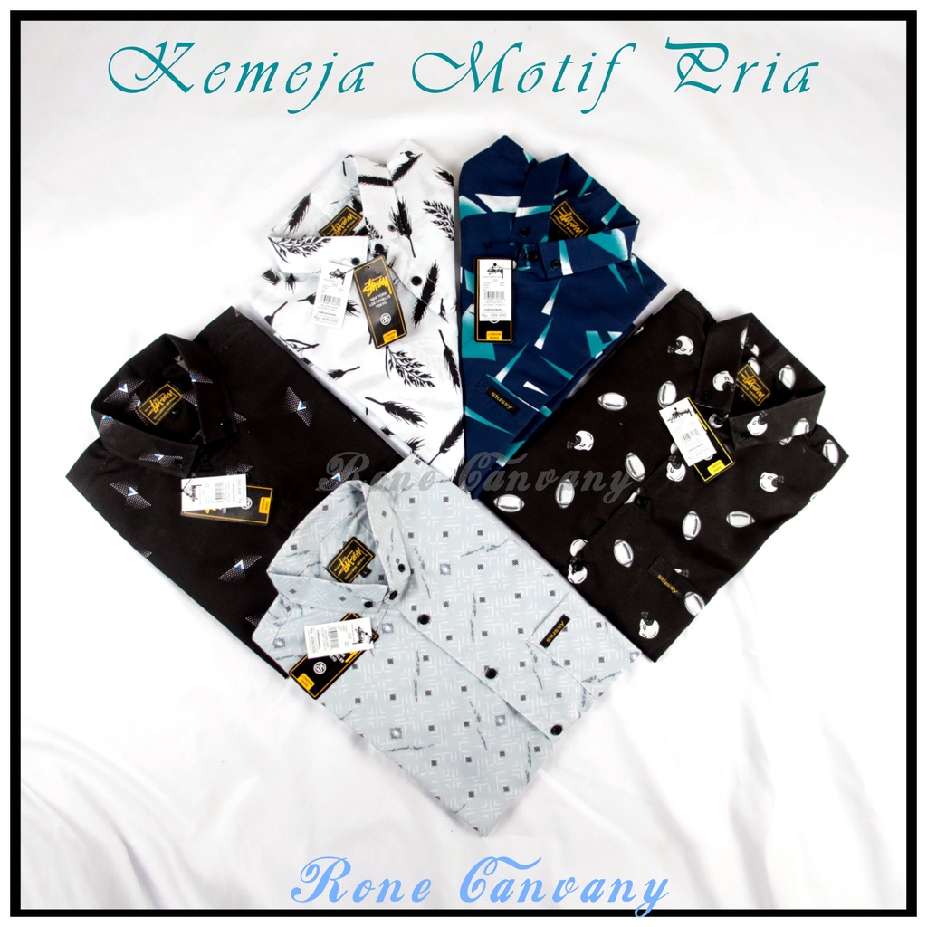 KEMEJA PRIA LENGAN PENDEK | KEMEJA SURFING MOTIF