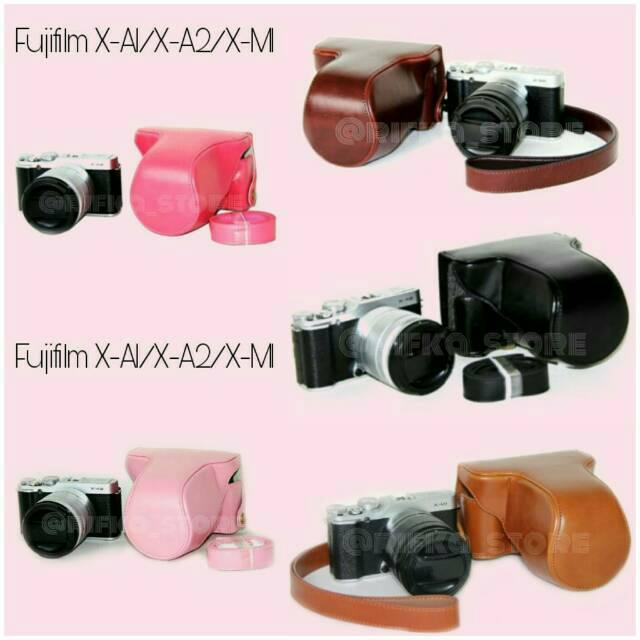 FUJIFILM XA1 XA2 XM1 XA3 XA10 XA20 LEATHER CASE CAMERA (TAS COVER KAMERA FUJIFILM MIRRORLESS PINK)