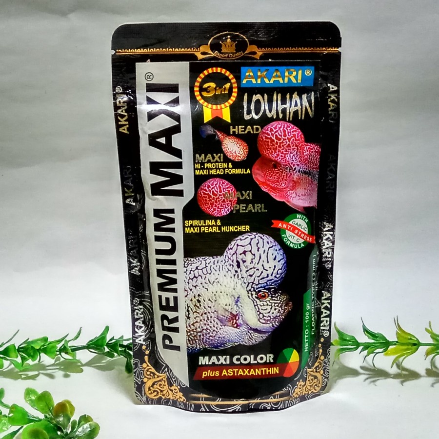Akari Premium MAXI LOUHAN 2mm Pellet Pakan Makanan Ikan Pelet 100 gram