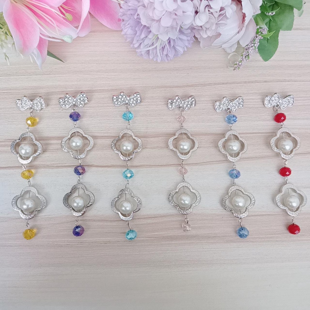 Bros Dagu Juntai Hijab Mutiara Double Kombi Mutiara kecil SN0272