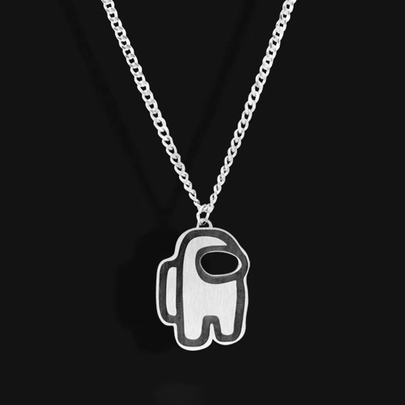 Ins minimalis kreatif kalung werewolf membunuh liontin titanium ornamen lucu spaceman Jepang dan Kor