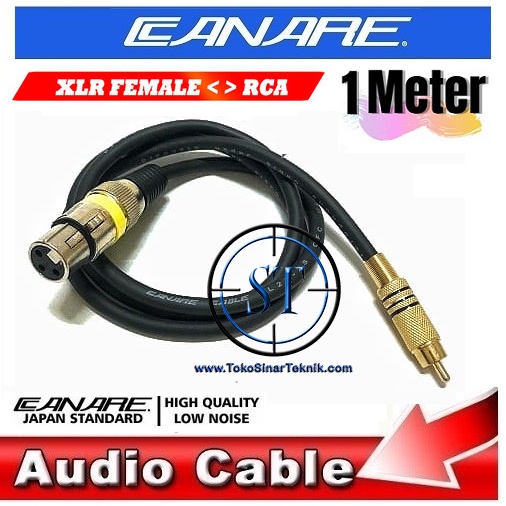 Kabel Audio Mic / Microphone @1M XLR Canon Female to RCA Male 1 Meter Full CANARE