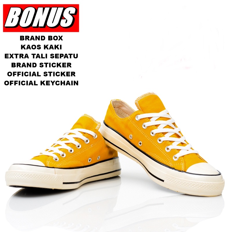 (BISA COD) SEPATU 70s LOW YELLOW  PREMIUM SNEAKERS PENDEK PRIA  WANITA IMPORT
