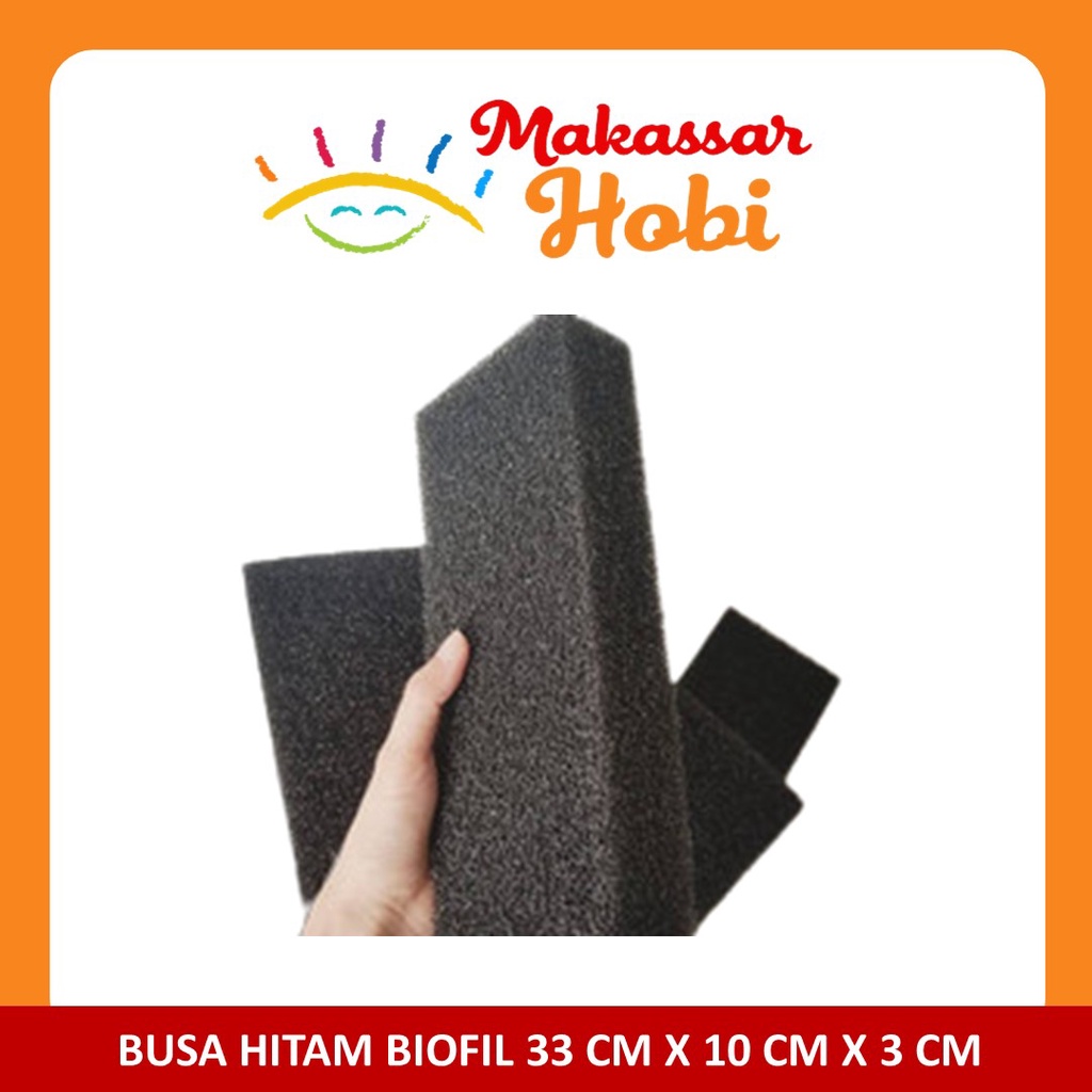 Busa Hitam Biofil 33 x 10 x 3 cm Biofill Media Filter Aquarium Kolam