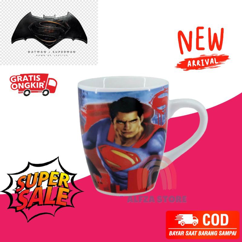 TECHNOPLAST Gelas Mug Keramik The Avengers Civil War Captain America Superman Batman 350ml
