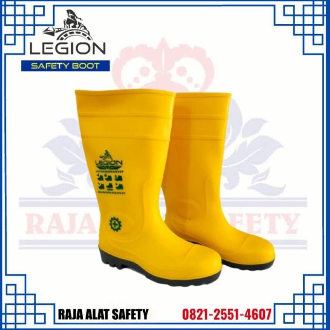 Sepatu Safety Boot Legion Kuning / Safety Boots Legion Karet Lentur
