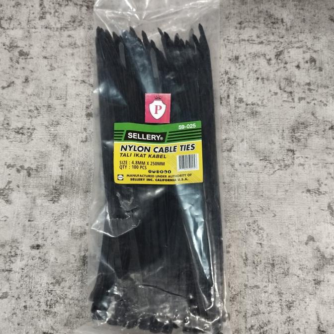 

(BISA COD) Nylon Cable Ties 4.8mm x 250mm SELLERY 59-025 STOK TERBATAS Kode 669