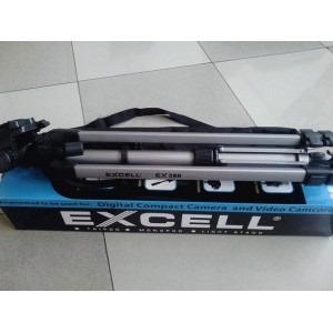 Tripod Kamera Excell 380 warna silver hitam bonus tas tripot hitam