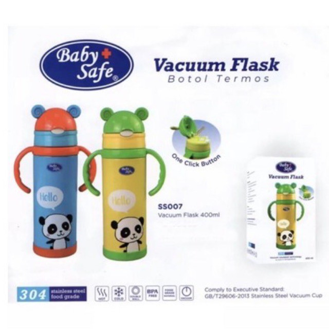 Baby Safe Vacuum Flask SS007 400ml - Botol Minum Termos Anak 400ml