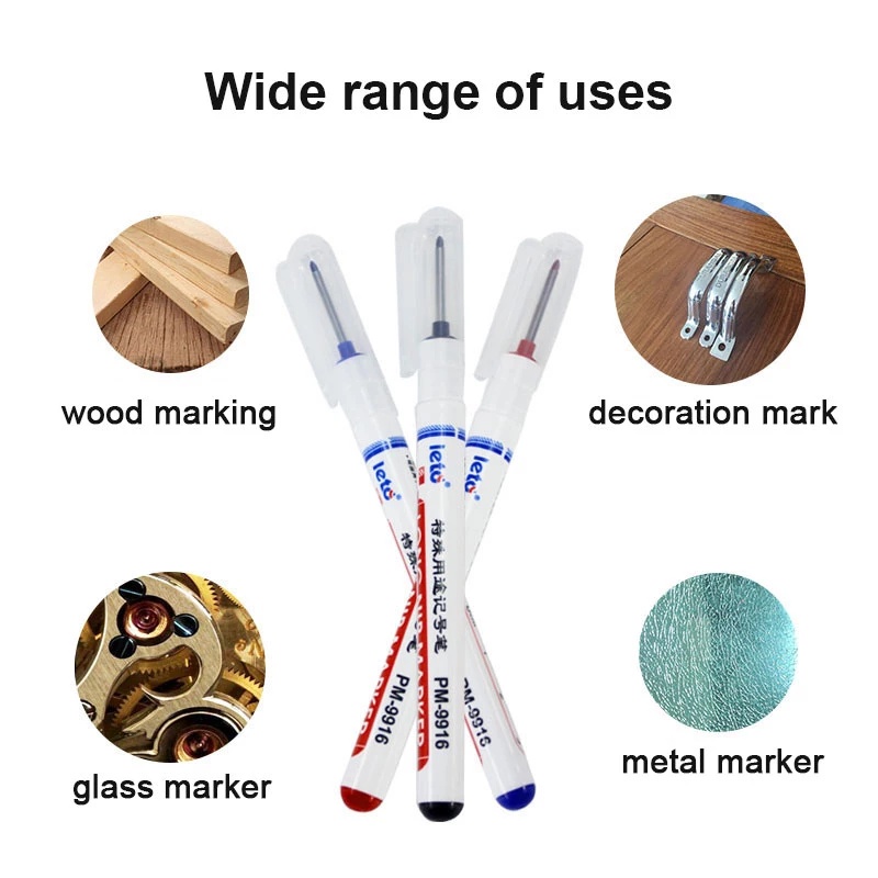 2 / 5 Pcs Pena Penanda Lubang Panjang Multifungsi Untuk Pengerjaan Kayu