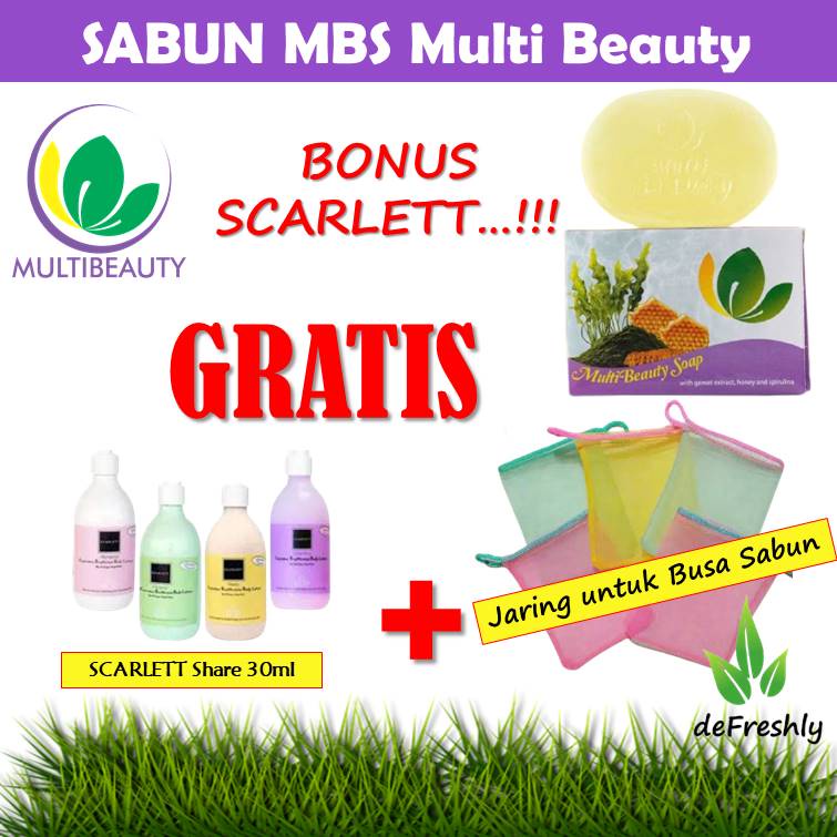 PROMO | Sabun MBS Gratis SCARLETT 30ml Multibeauty Sabun Multi Beauty Soap Sabun Kecantikan Ori BPOM