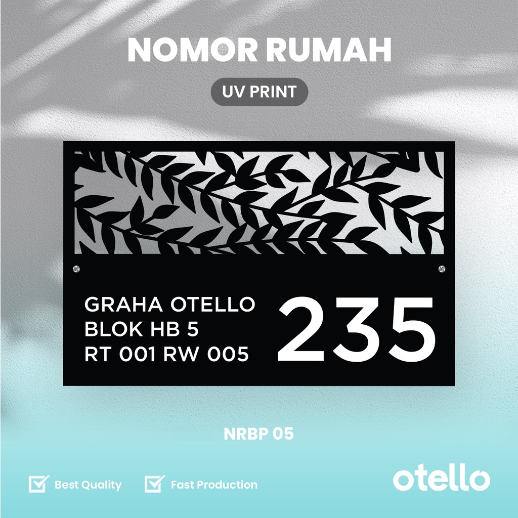 Custom Nomor Rumah Akrilik Papan Alamat Acrylic 05 Nomer Rumah Aklirik Request Tulisan Mewah Lasercut