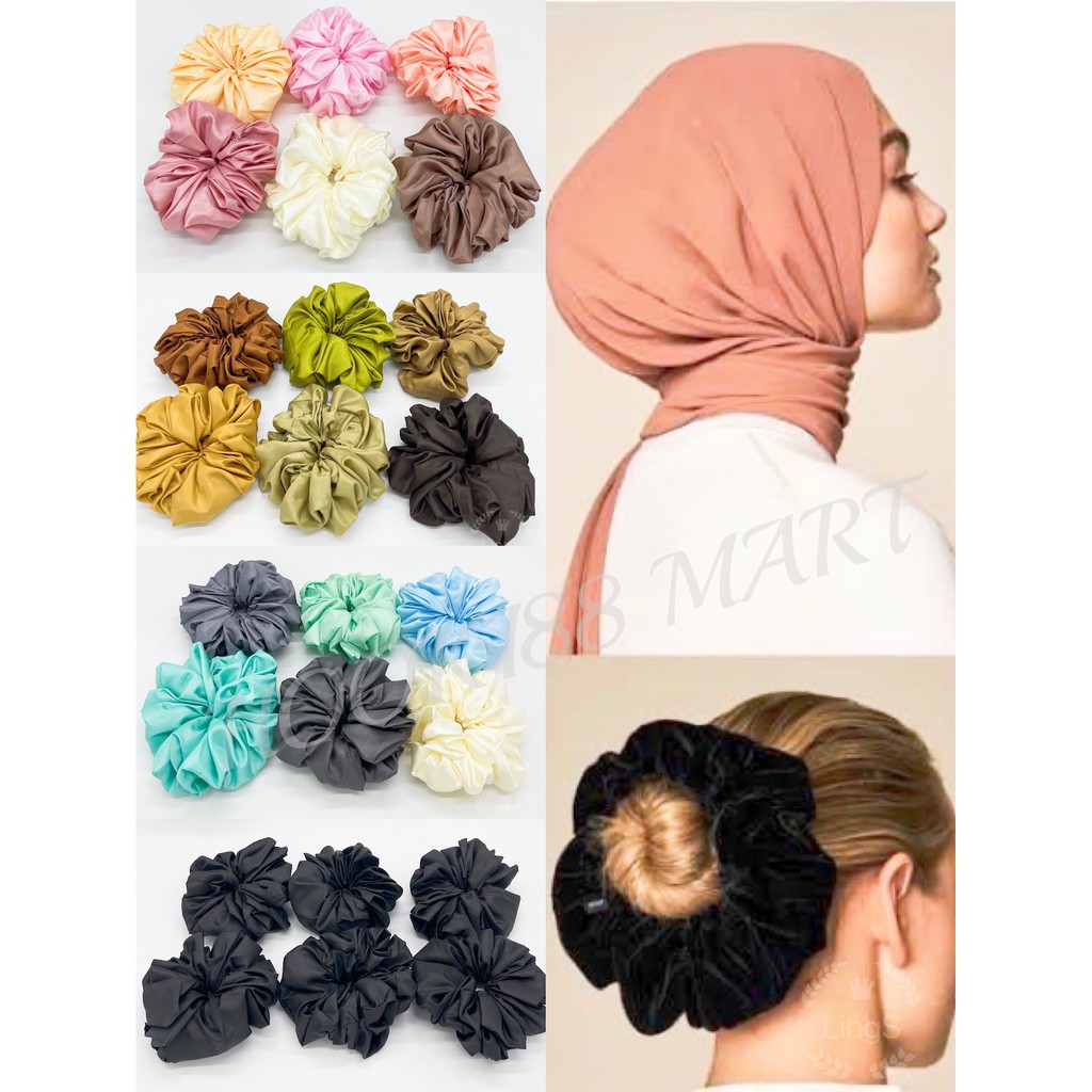 Ikat Rambut Scrunchie Satin Glossy / Scrunchie / Ikat Rambut Cepol Hijab