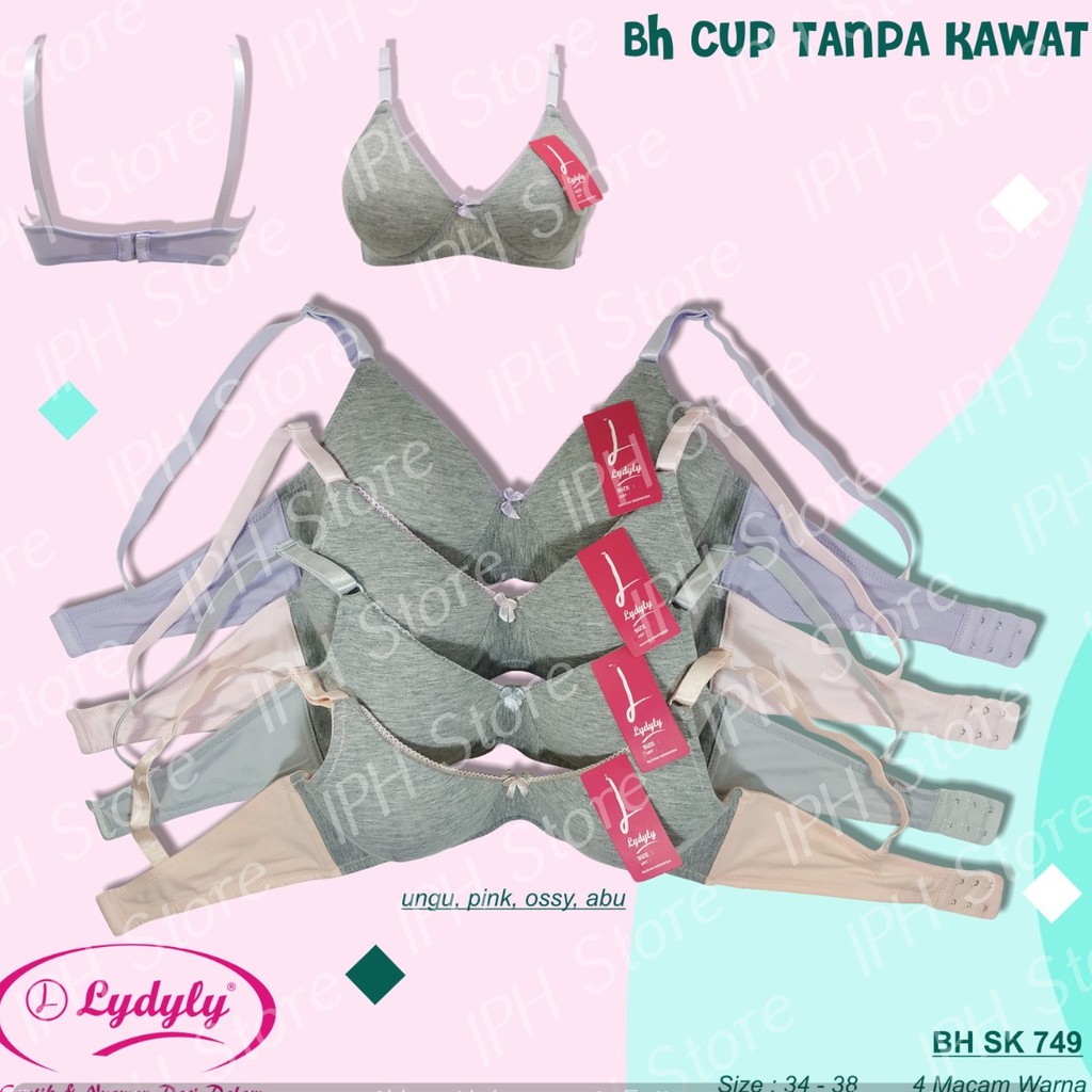 Bra / BH Lydyly SK 749 (Busa Tipis, Tanpa Kawat, Cup B, Kait 2)