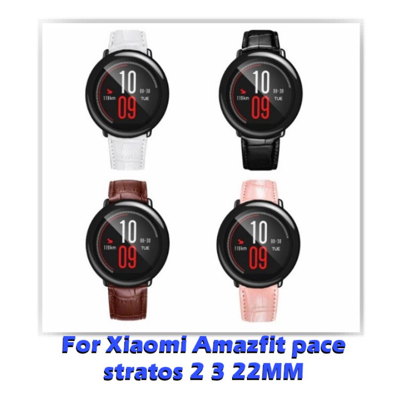 STRAP TALI JAM TANGAN - FOR XIAOMI AMAZFIT STRATOS 2 3 22MM - KULIT STYLE GENUINE CROCODILE