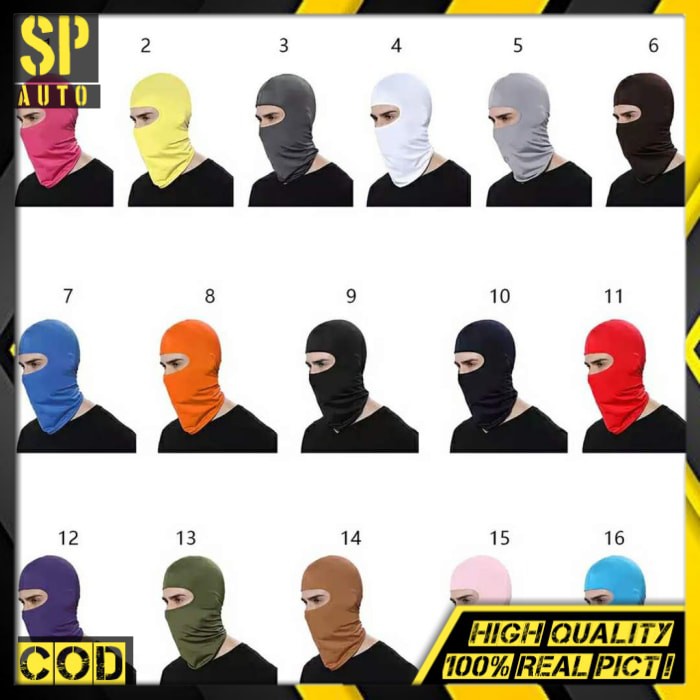 Balaclava / Masker Ninja - Untuk Motor / Sepeda / Olah Raga - Aneka Warna SH 10