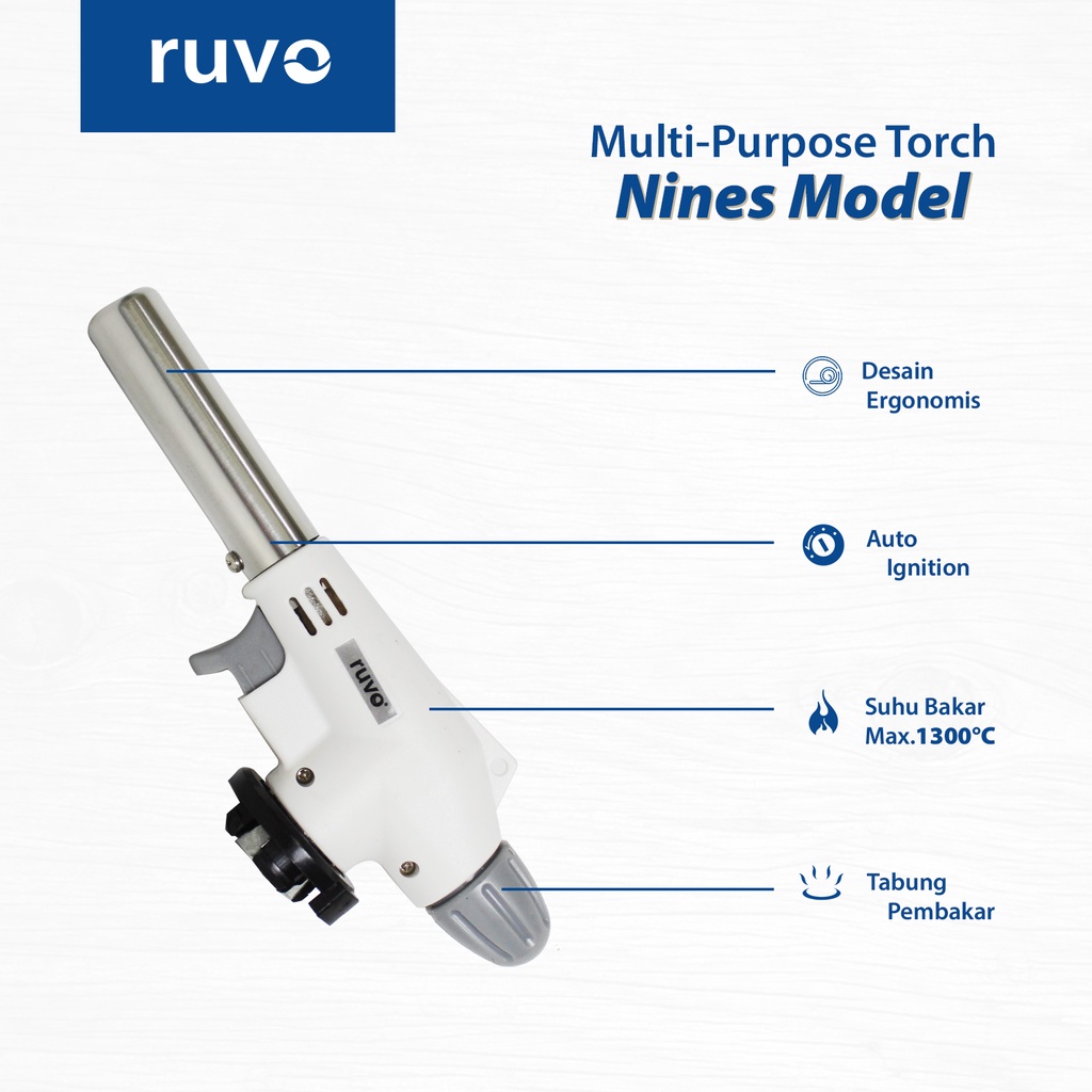 RUVO Portable Gas Torch / BBQ Blow Torch / Flame Gun / Alat Bakar BBQ Portable Gas Flow Blow
