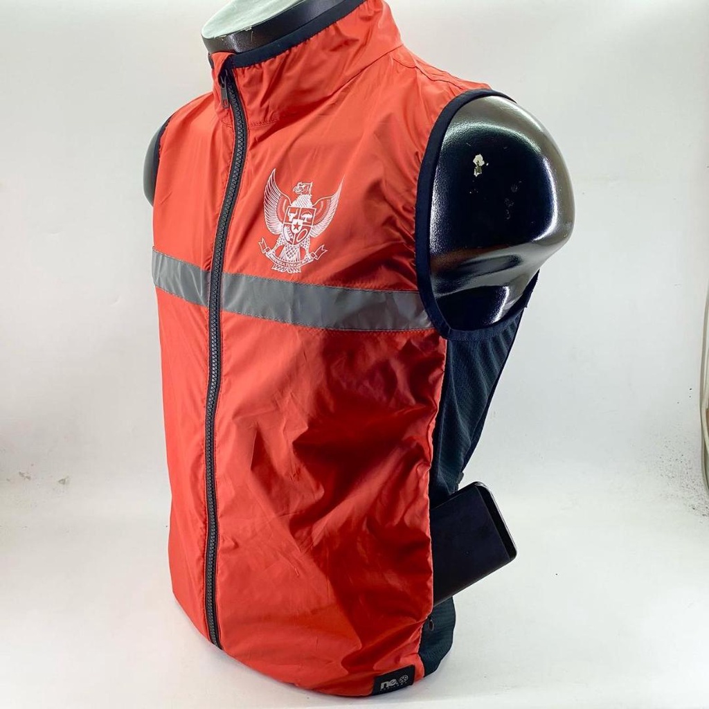 Vest Rompi Sepeda HUT RI 77 Dirgahayu Republik Indonesia Windbreaker - Merah