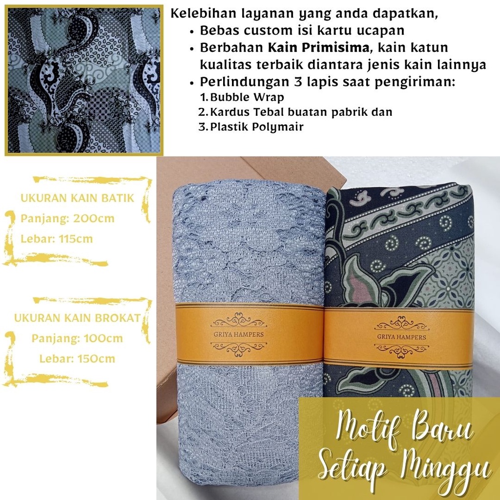 Kado Untuk Guru / Kenang - kenangan Kain Batik Jogja / Kado Nikahan / Kado Pernikahan Batik + Brokat