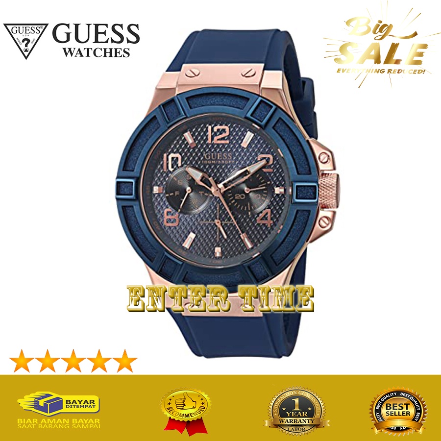 BEST SELLER  JAM TANGAN WANITA MEWAH MERK GUESS W0289L3 LEATHER STRAP JAM TANGAN FASHION WANITA TERB