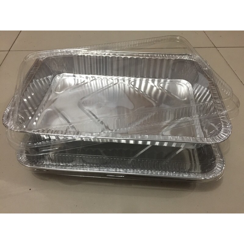 Aluminium Tray BX-52180 dan Tutup Alumunium Plate Wadah Makanan