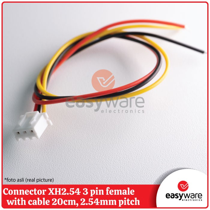 Connector XH2.54 3 pin female with cable 20cm JST 3pin 2.54mm