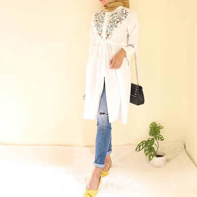 Tunik bordir, tunik bordir bunga, tunik motif bunga, tunik bagus, tunik murah, tunik bordir murah