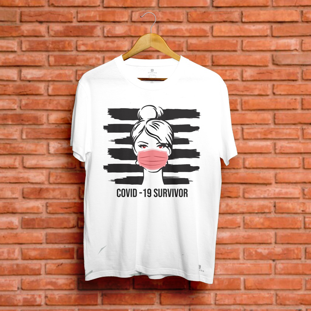KAOS CEWEK KEREN FABULOUS GIRL SURVIVOR TEE COVID CORONA  KEEP DISTANCE STAY BACK OFF RESELLER MURAH