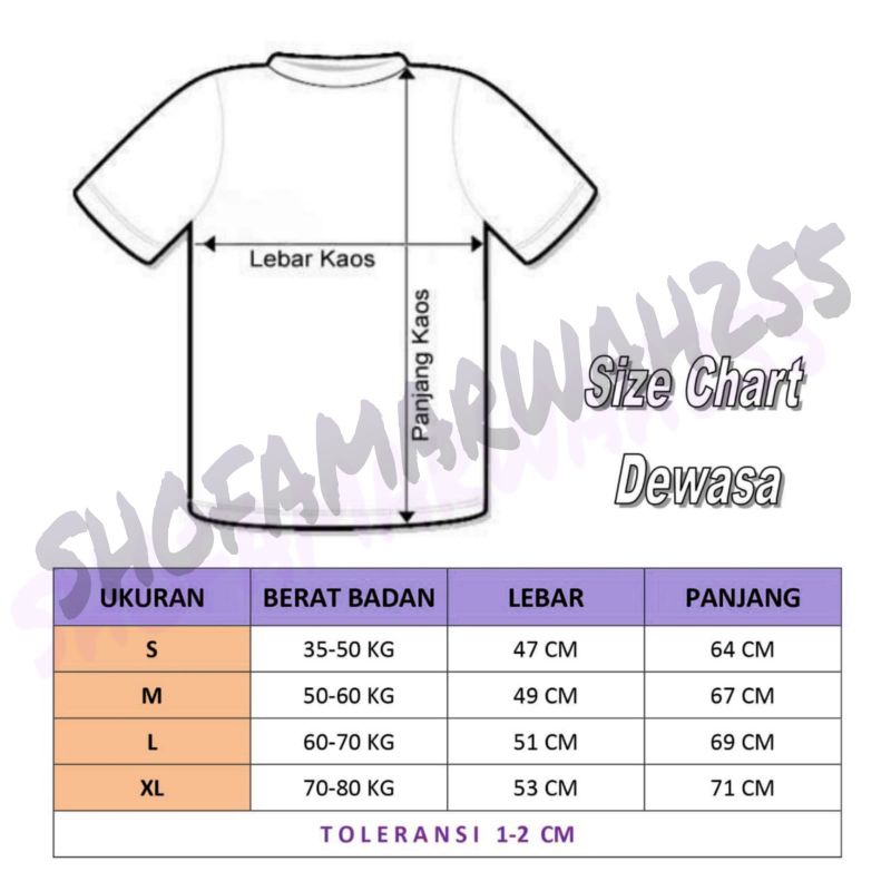 COUPLE (DEWASA ANAK )kaos DEWASA