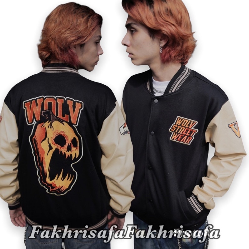 Jaket Varsity Wolv Jaket Baseball Legendary Jaket Wolv Pumpkins Jaket Varsity Native Jaket Pria Jake