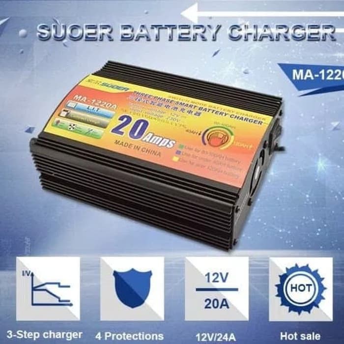 SUOER CHARGER ACCU 12VOLT 20AMPER /CAS AKI/BATTERY CHARGE 12V20A SUOER
