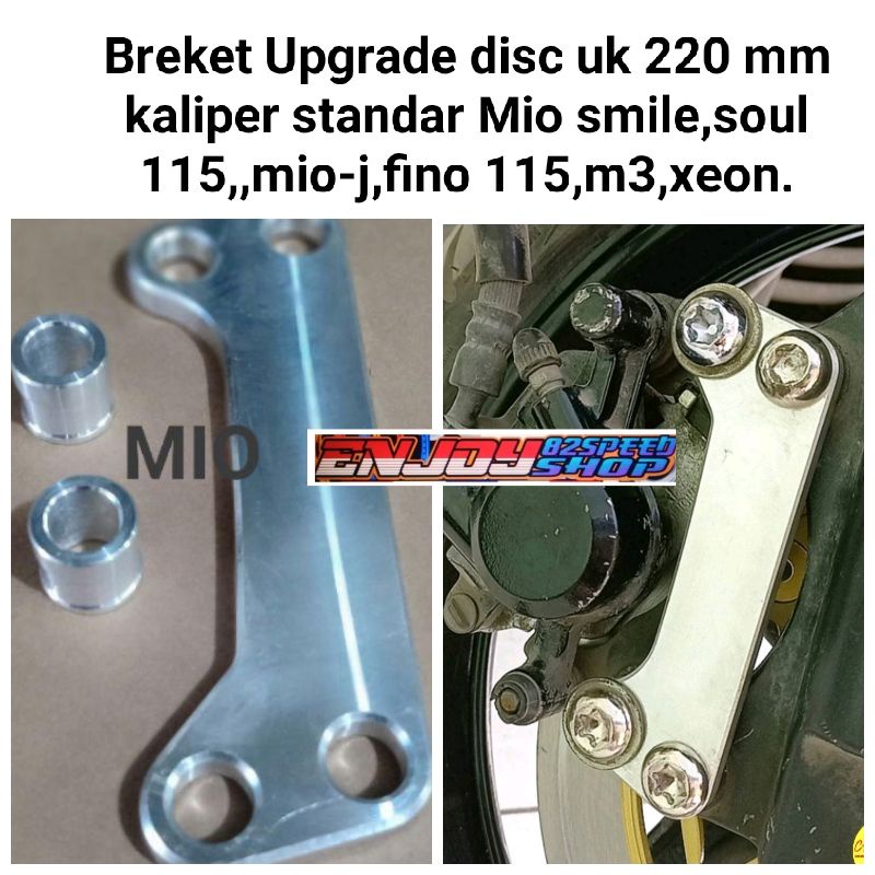 Breket upgrade disc cakram 220 mm untuk Kaliper Standar motor Mio new mio smile soul 115 mio j fino 115 mio m3