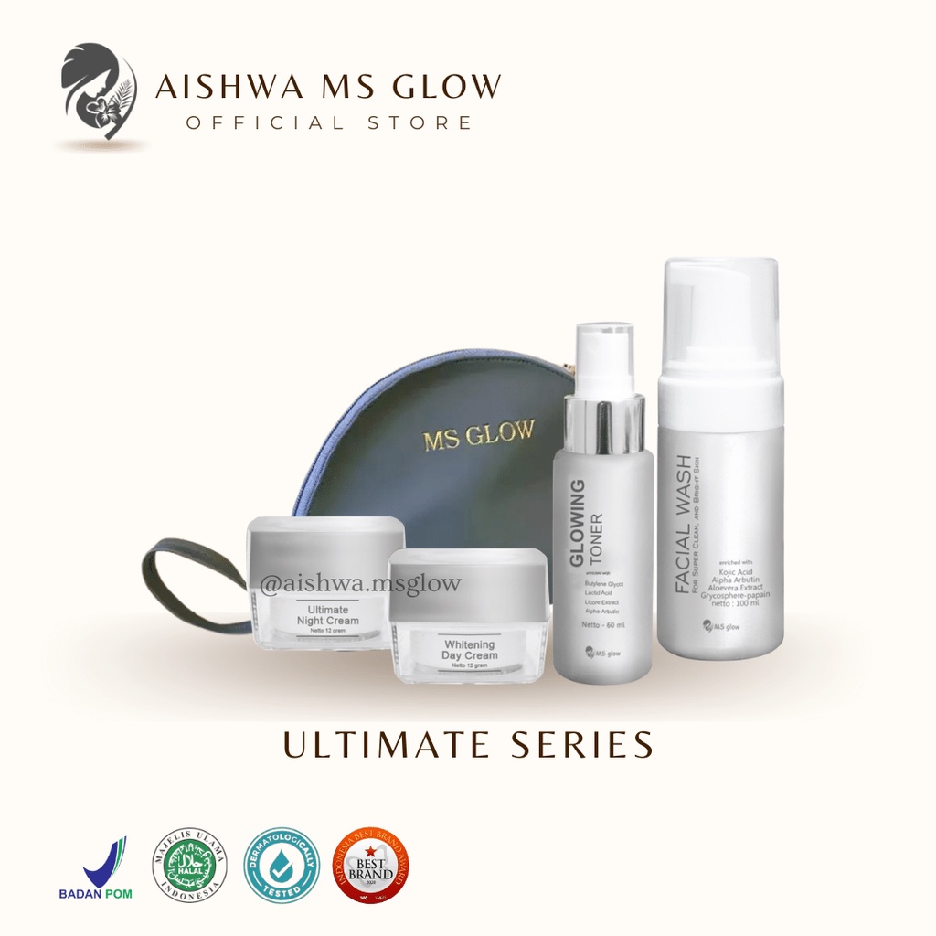 MS Glow Paket Wajah Ultimate Series Basic Rumah Cantik 354 Paket Perawatan Memudarkan Flek dan Noda Hitam Di Wajah