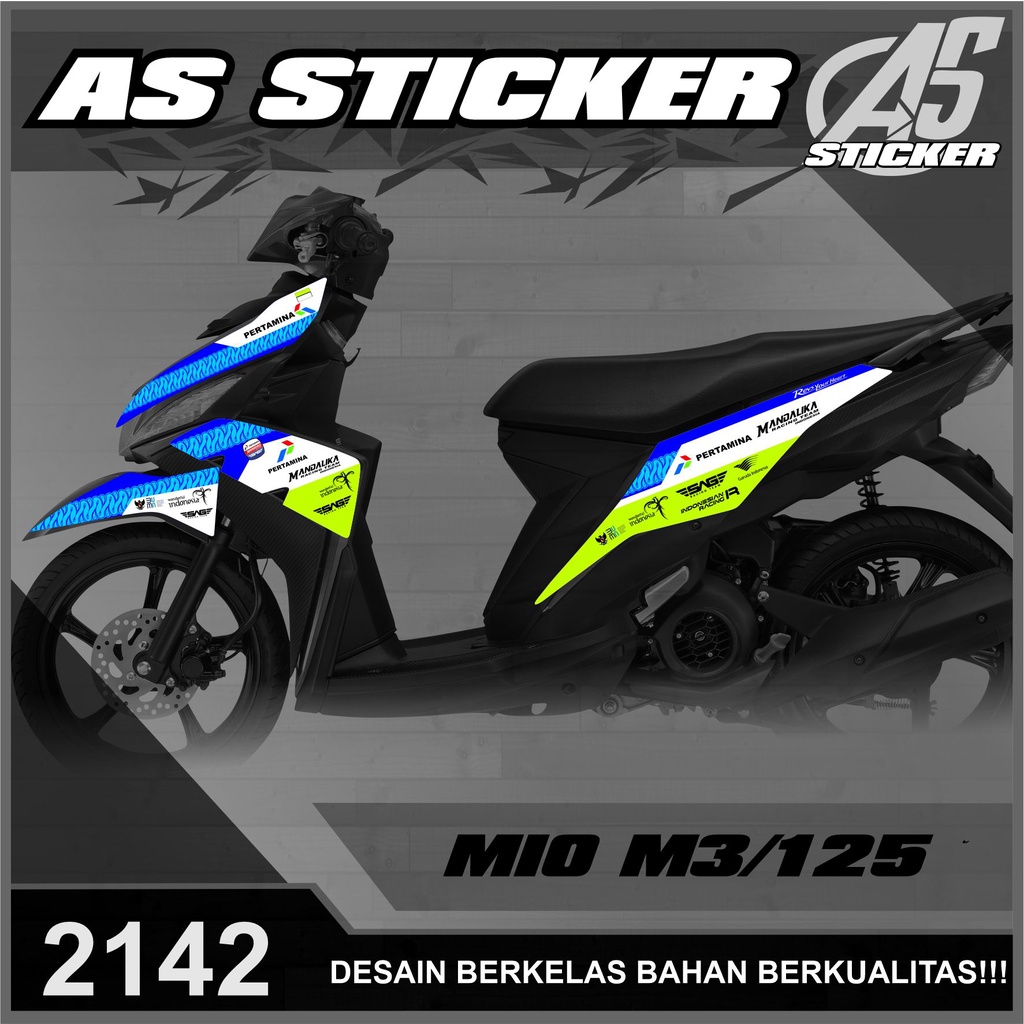 2142 Striping Mio M3/125 Desain Mandalika Striping Semi Full Mio M3