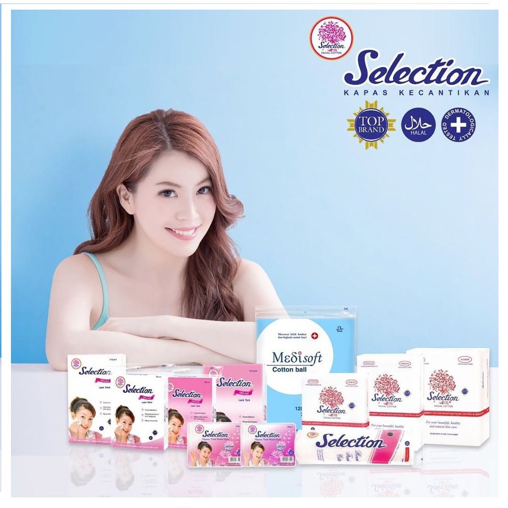 ⭐BAGUS⭐ SELECTION Facial Cotton 35gr / 50gr / 75gr / Special Tipis / Special Tebal | Kapas