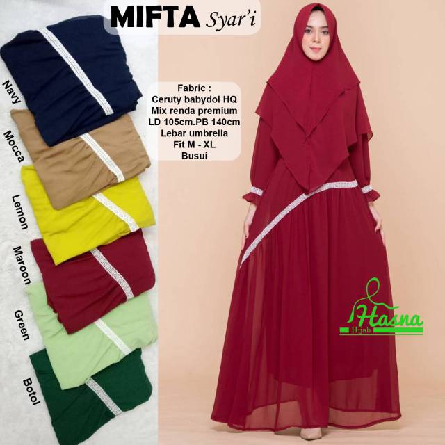 RHS ~ mifta syari gamis syari bahan ceruty babydoll