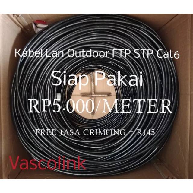 KABEL LAN FTP/STP OUTDOOR CAT6 HIGH SPEED SIAP PAKAI