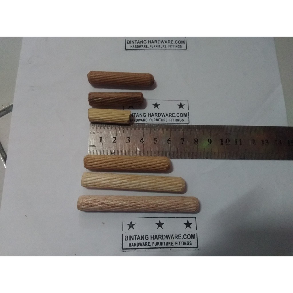 Dowel Kayu  Bulat  Stick Wood Diameter 10mm Panjang  30mm 