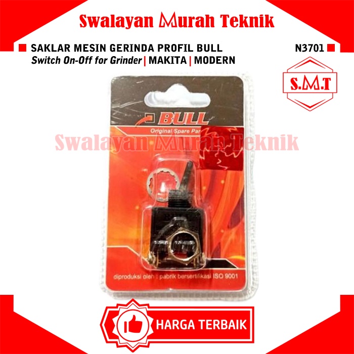 Saklar N3701 BULL mesin gerenda profil modern switch on off gerinda