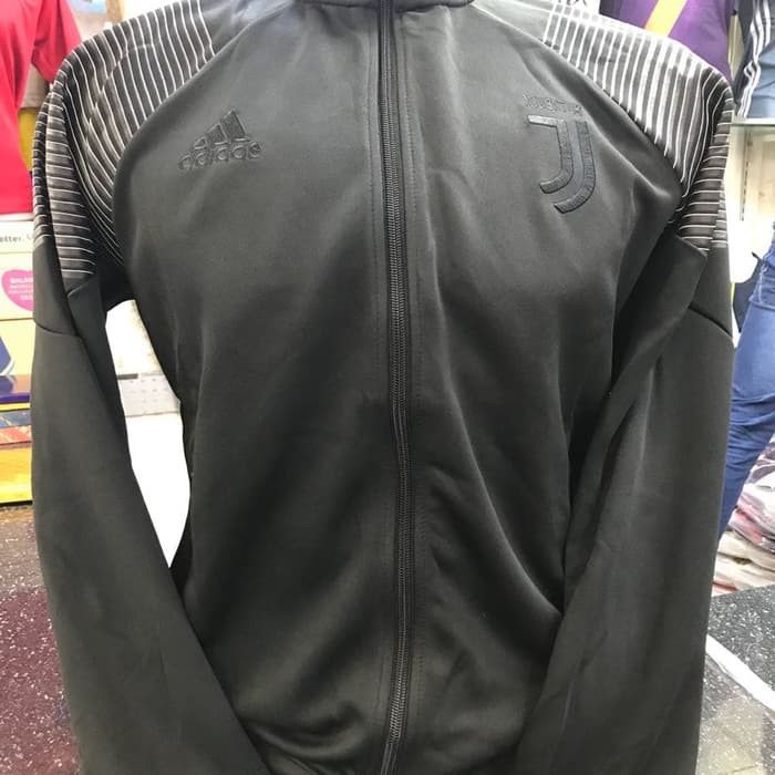 HARGA HEMAT JAKET BOLA JUVENTUS ANTHEM BLACK OFFICIAL 2018-2019 GRADE ORI