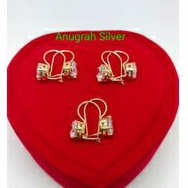 (COD)Anting rumbai Desy dewasa warna rose gold mata putih perak asli 925/silver lapisan emas kuning murni