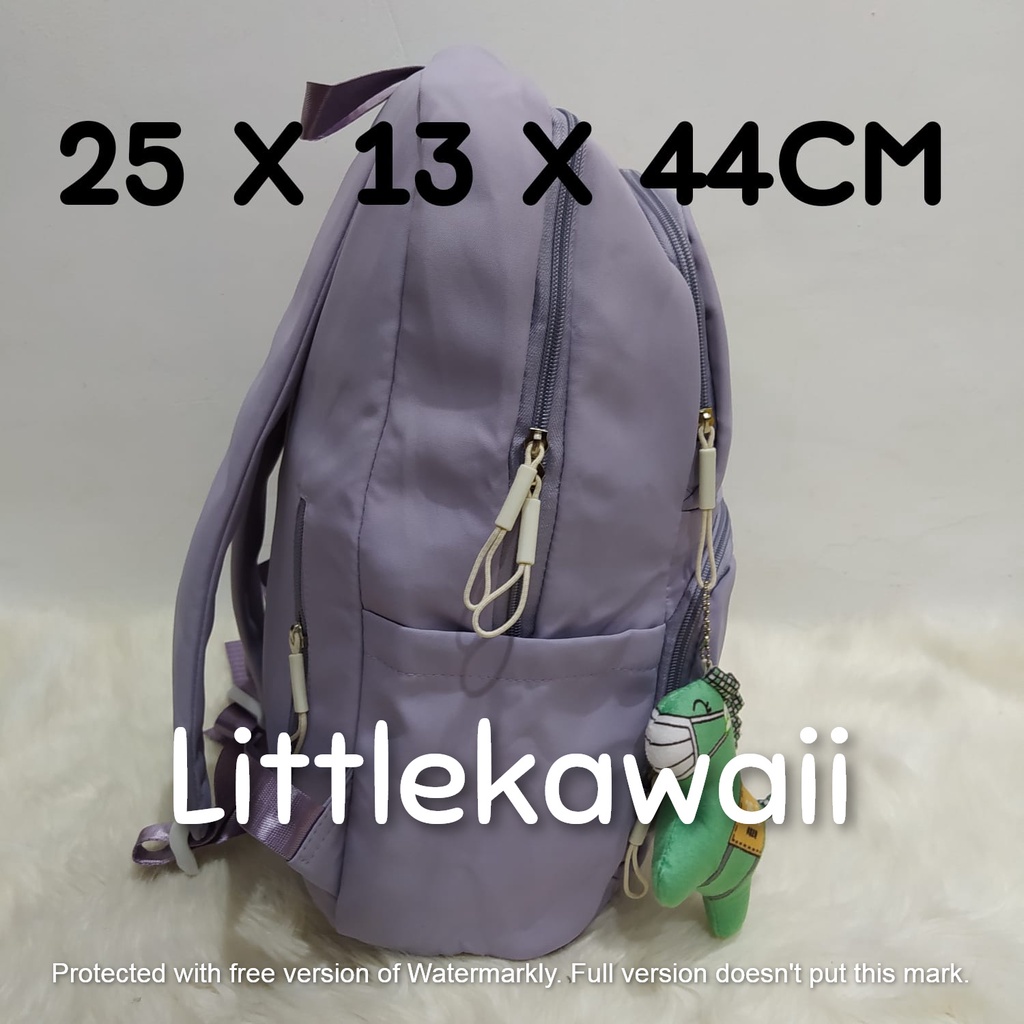 LK/Tas Ransel Laptop Backpack Parasut Sekolah Fashion Remaja Dewasa Gantungan Boneka Hello Mumu Import