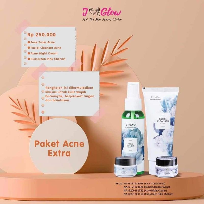 J Glow skincare paket acne J Glow bpom